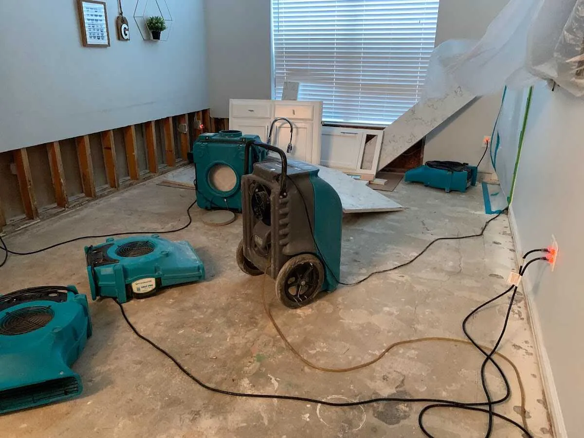 Dehumidifier in flood-cut room for Water Extraction & Removal in Taylor